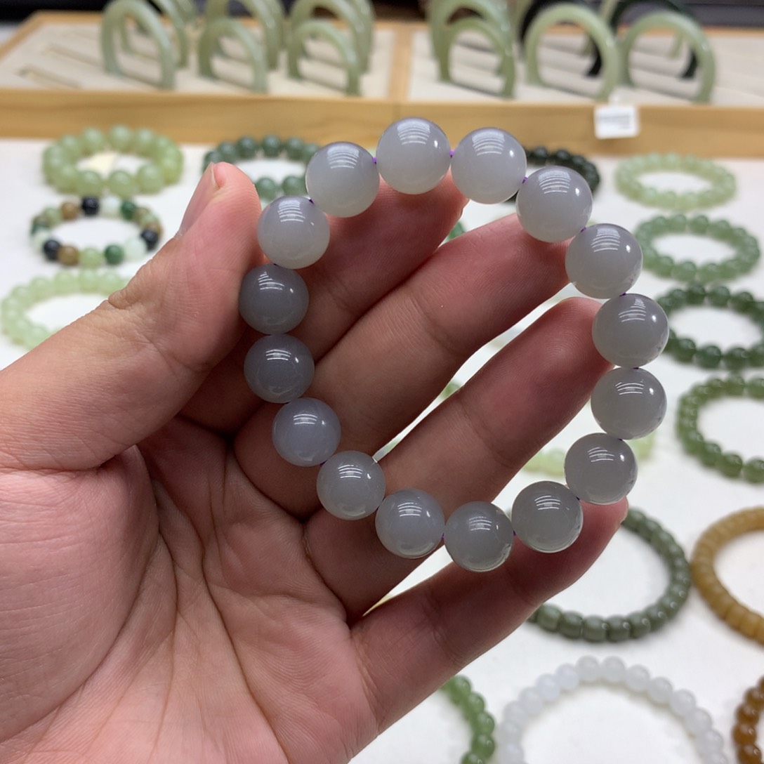 和田玉手串未镶嵌～**果