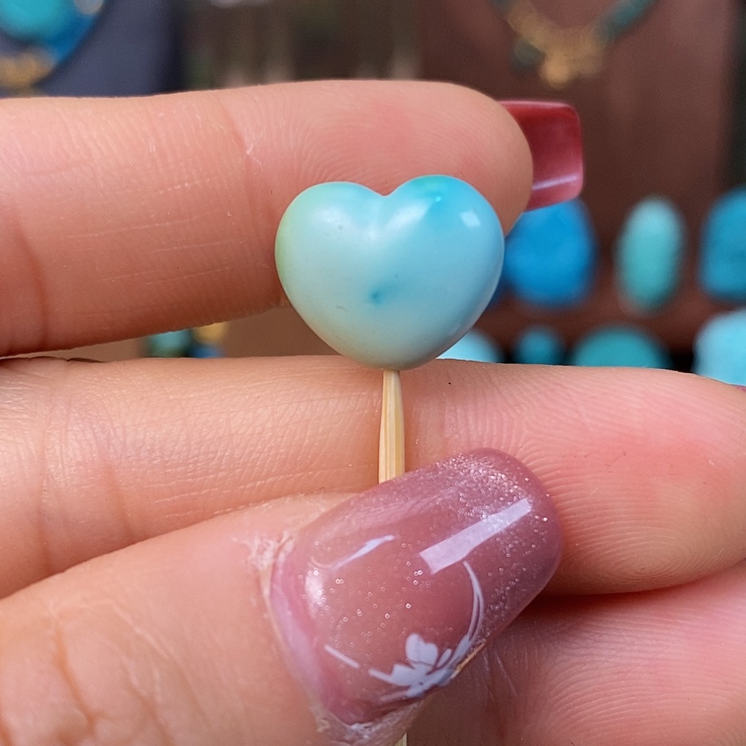 绿松石颈饰未镶嵌14mm爱心吊坠