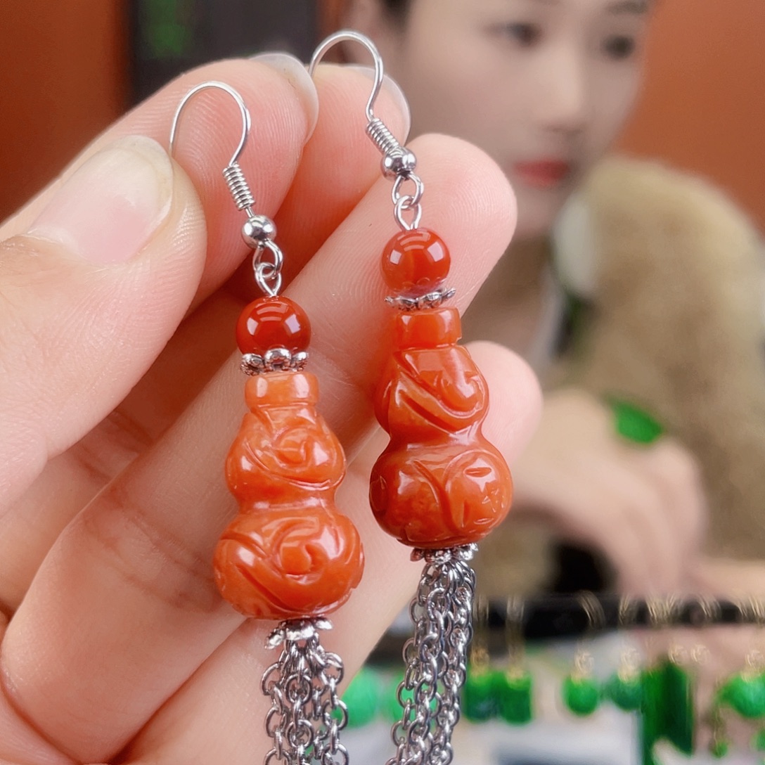 翡翠未镶嵌耳饰饰品