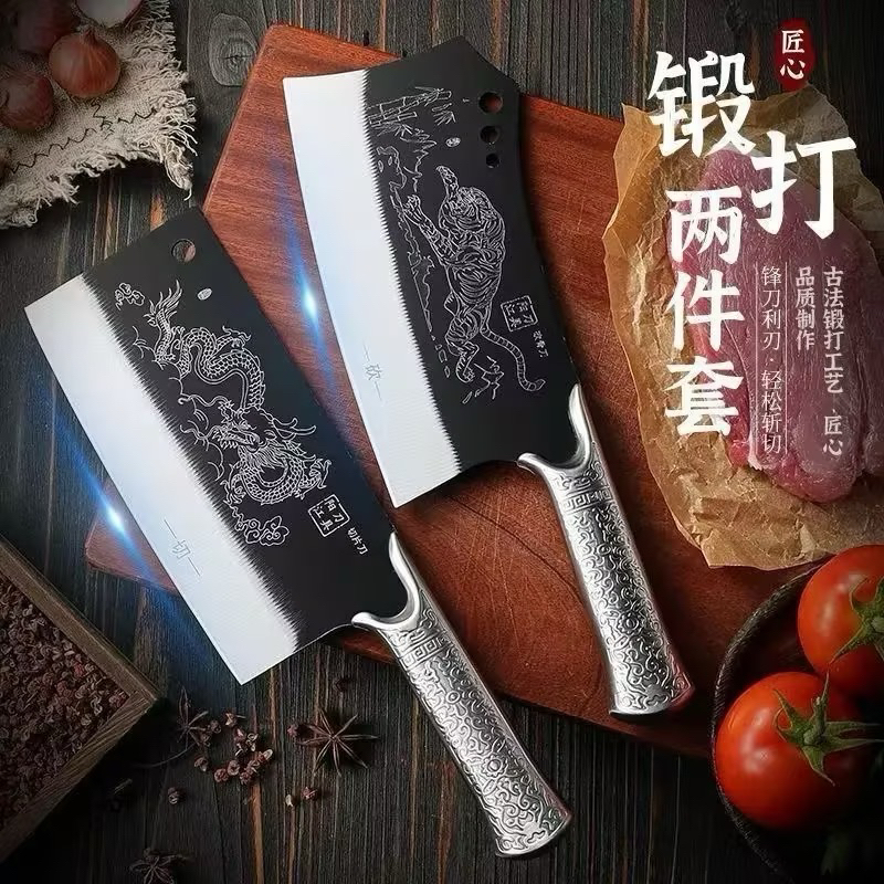 炮弹钢菜刀手工阳江锻打厨房用家用锋利切片刀切肉刀瓜果刀水果刀