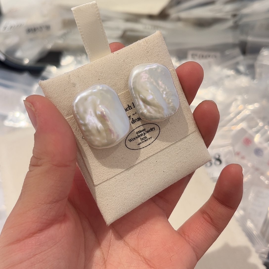 淡水珍珠耳饰银S925镶嵌