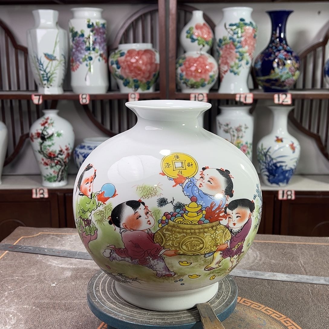 摆件陶景德镇陶瓷石进宝