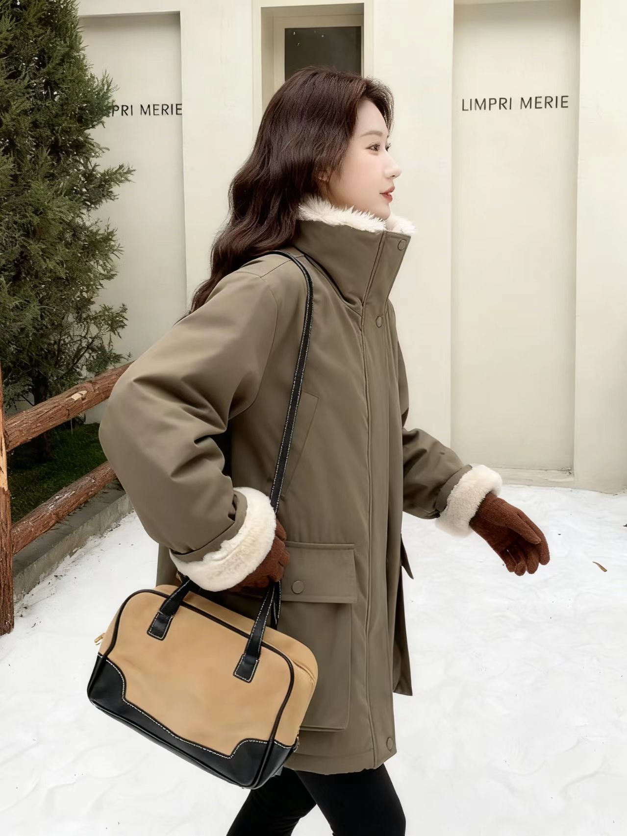 A533款复古工装派克服棉服立领秋冬中长款保暖上衣X