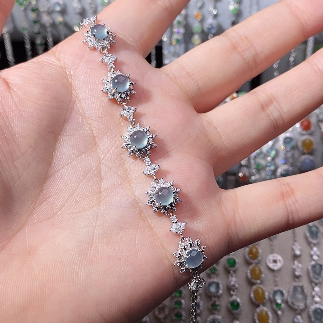 翡翠银S925镶嵌颈饰