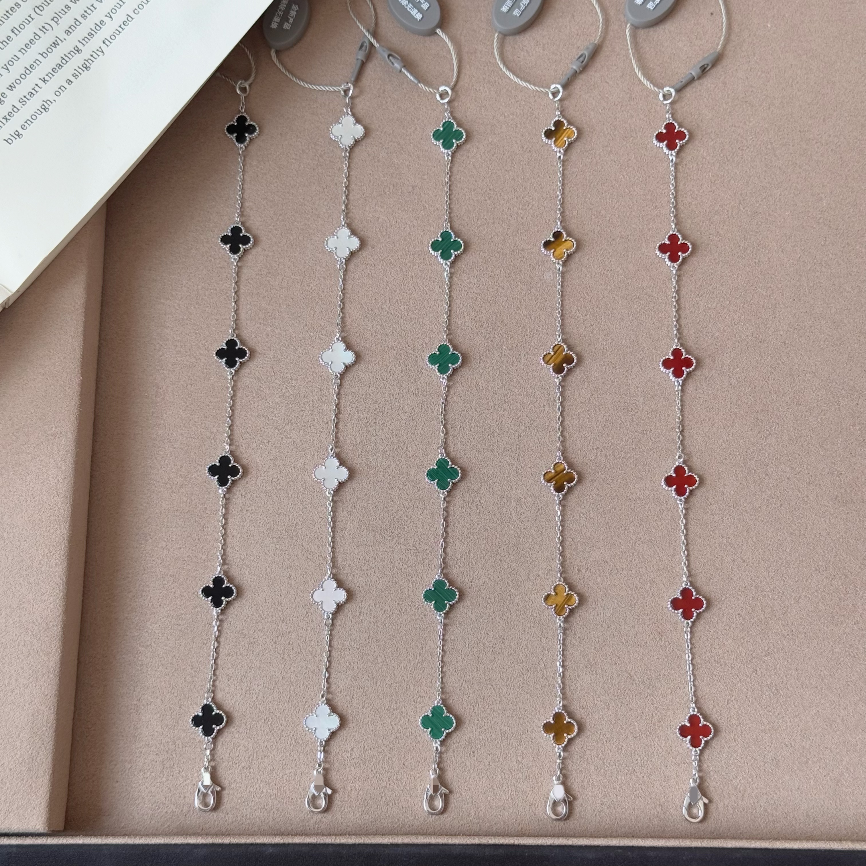 早兰 925银手链 【四叶草小六花手链】S925银时尚百搭显气质手链