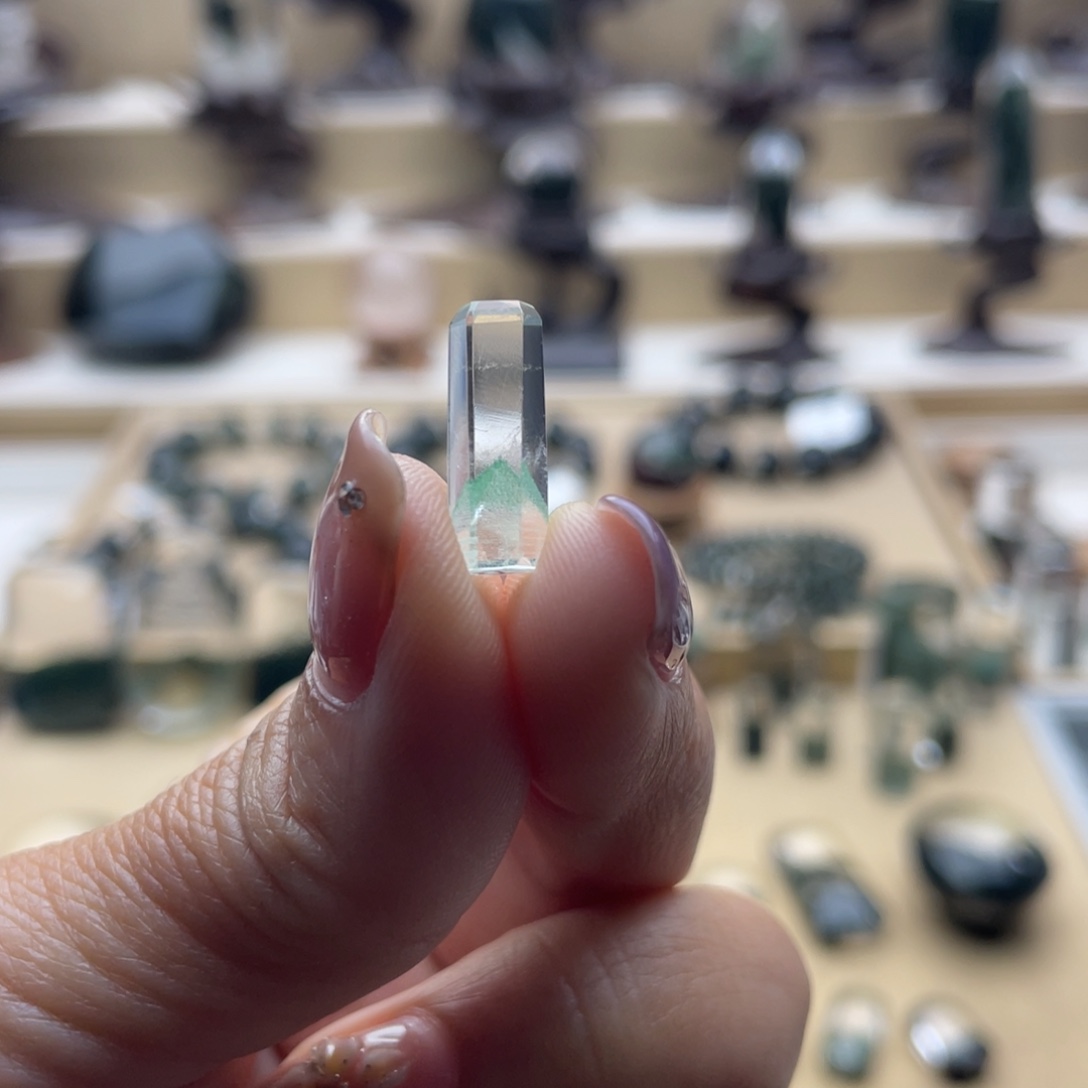 元***.银S925镶嵌水晶颈饰翠幽灵吊坠打孔定制不退换