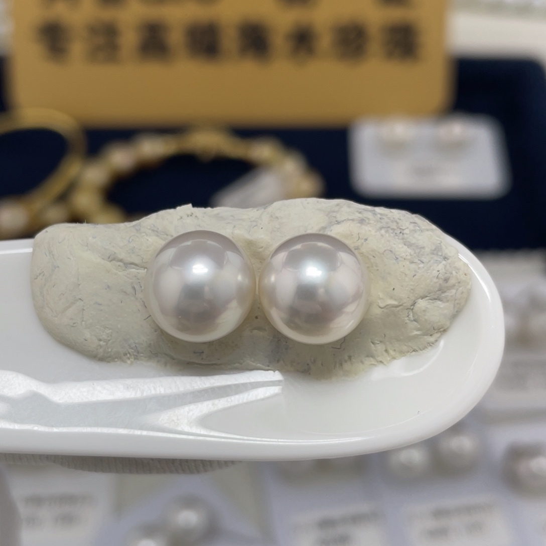 海水珍珠未镶嵌澳白对珠10-11