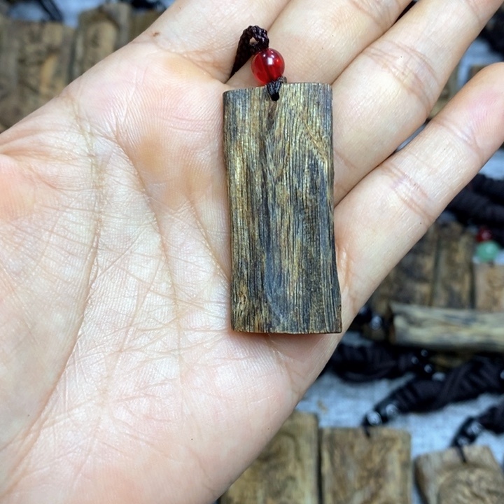 沉香手把件奇楠沉香素牌吊坠