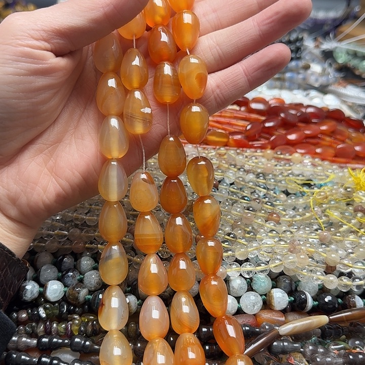 玛瑙/玉髓未镶嵌珠宝半成品一条13x19mm玛瑙水滴