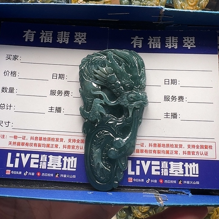 颈饰未镶嵌翡翠龙牌