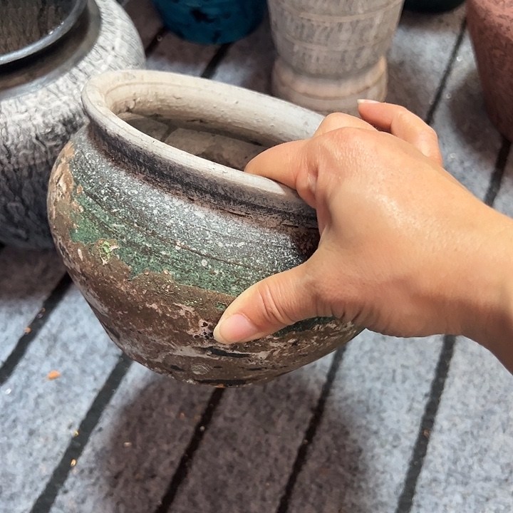 做旧盆默认打孔高12口15