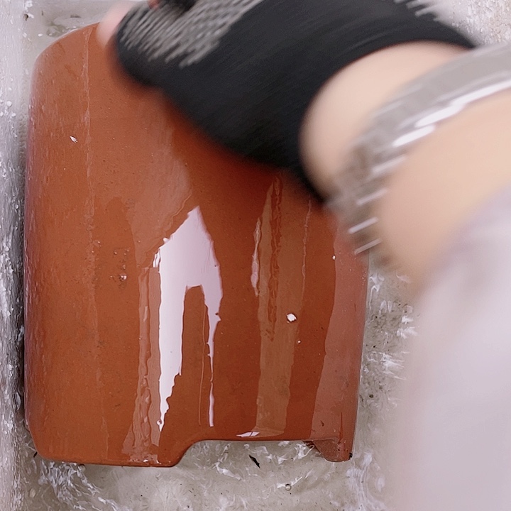 紫砂素面光斑笔筒大好花片好