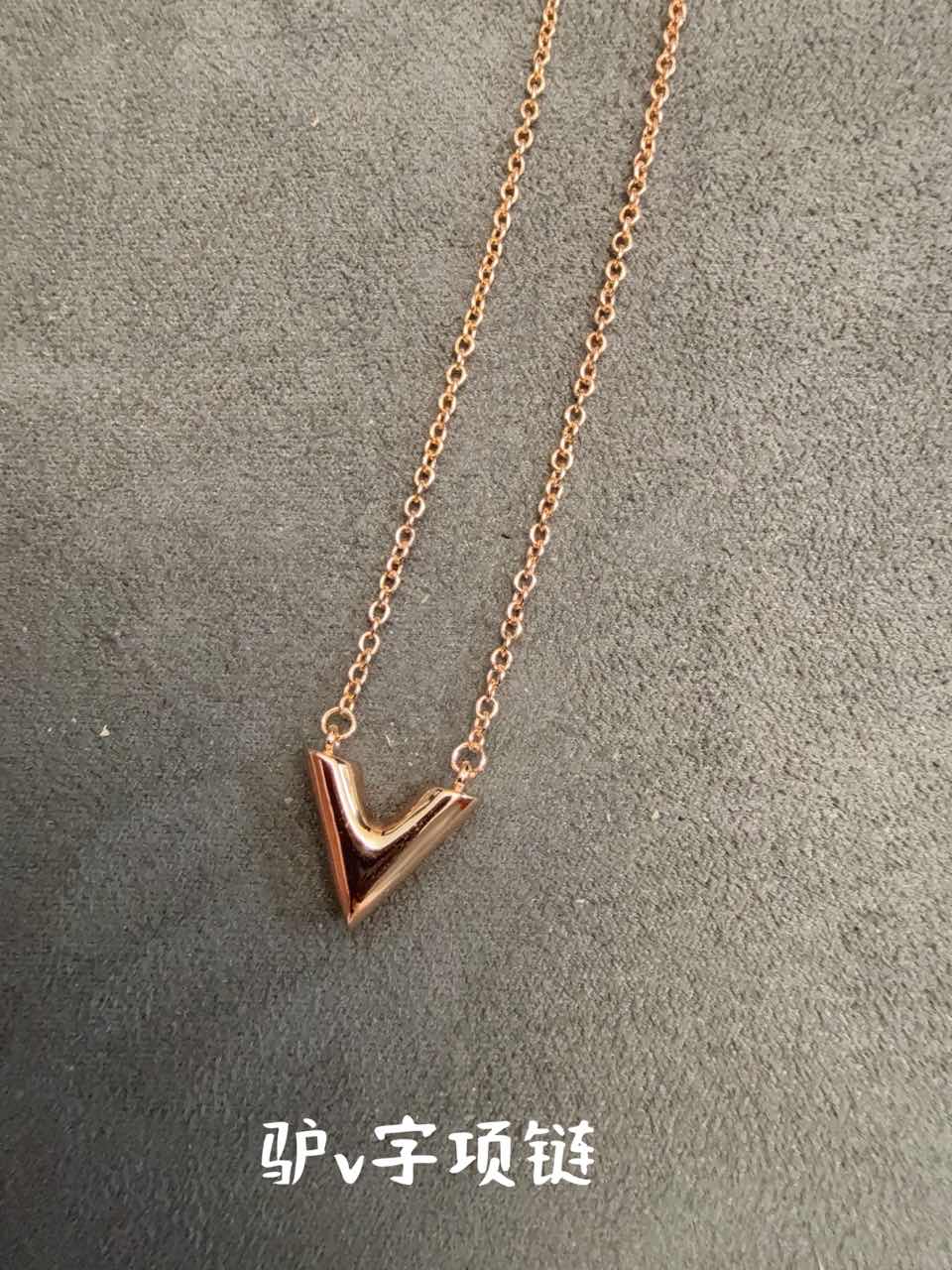 合金项链 V金CNC工艺V字老花项链 246