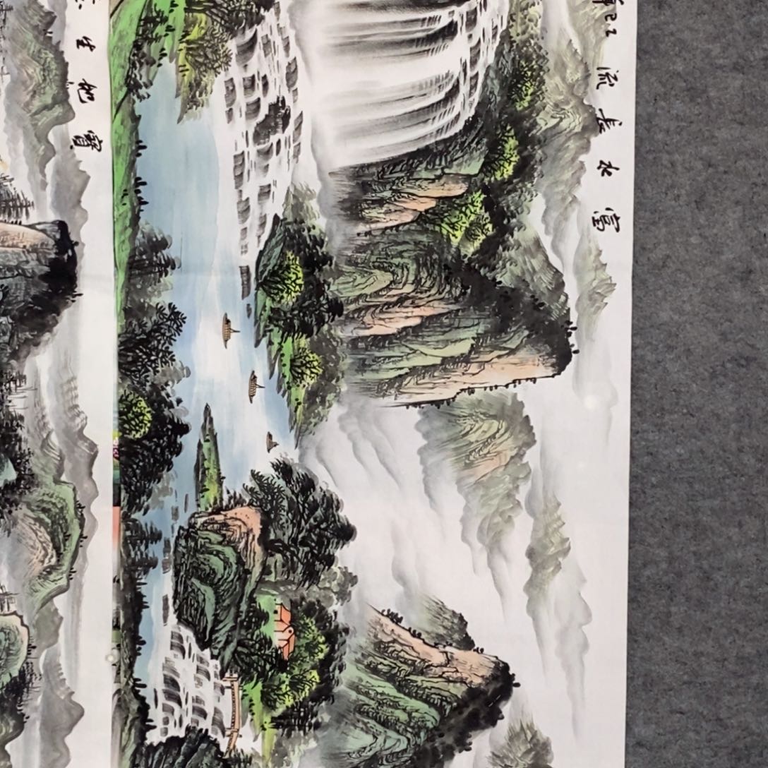 黄***国画六尺精品手绘山水画画画