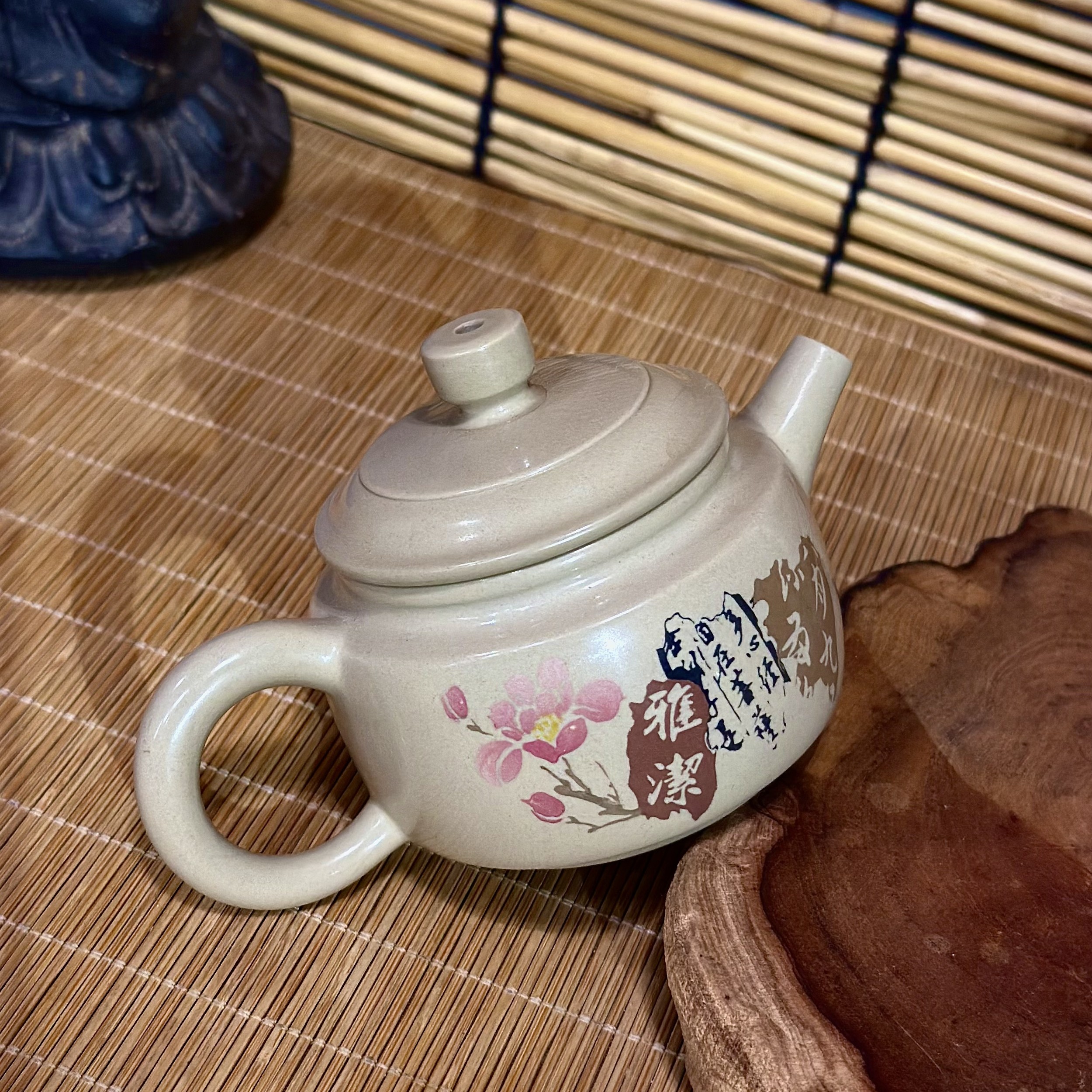 【陶点茶Yun】建水紫陶/阴刻阳填/书法残帖装饰/100cc小容量/球孔