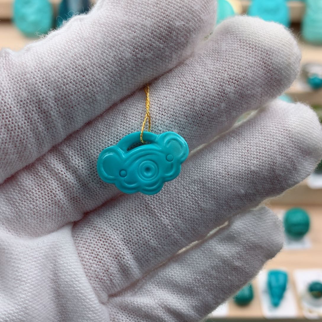 绿松石未镶嵌平安锁