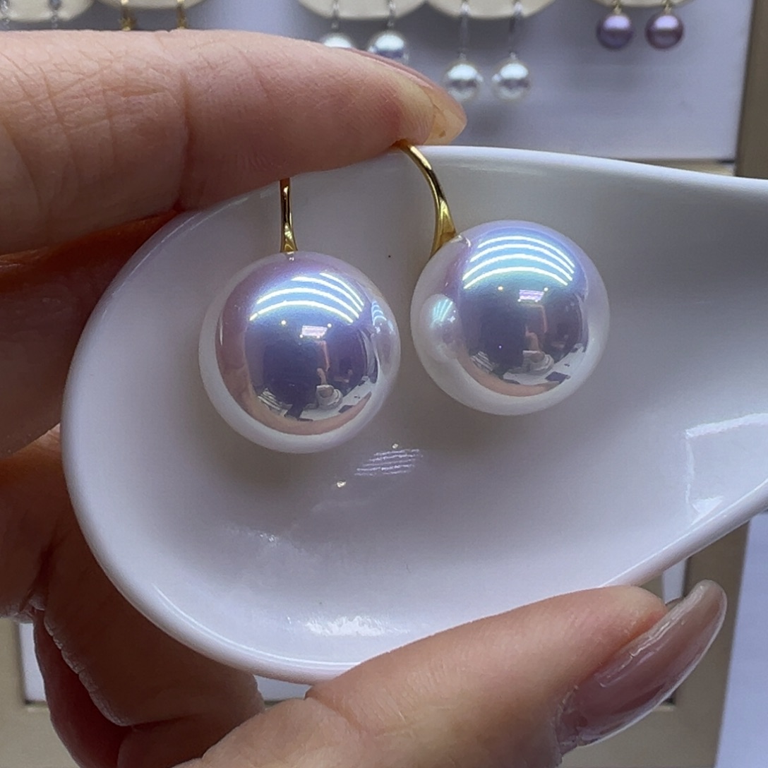 淡水珍珠耳饰18K金镶嵌