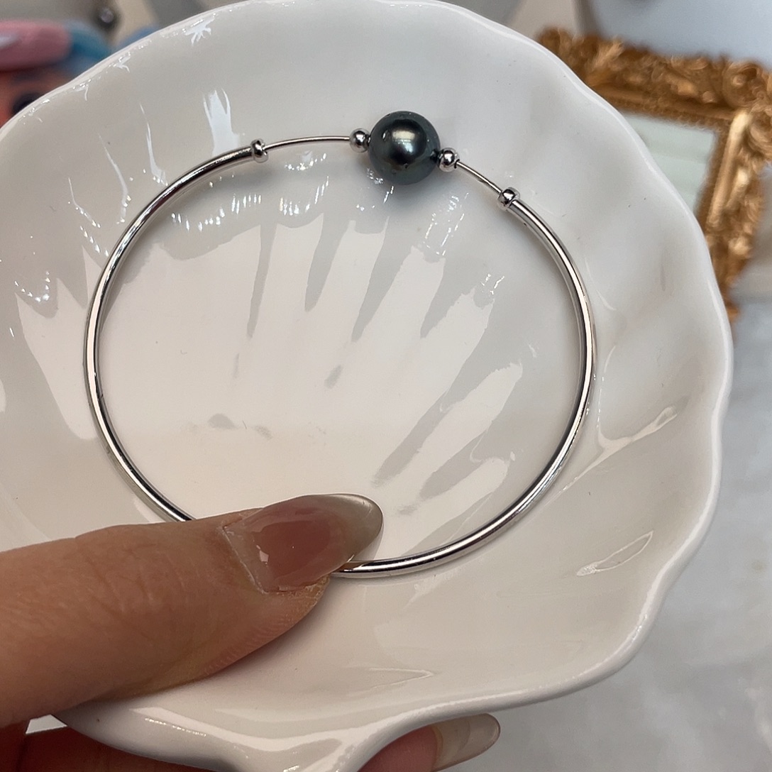 海水珍珠银S925镶嵌手绳