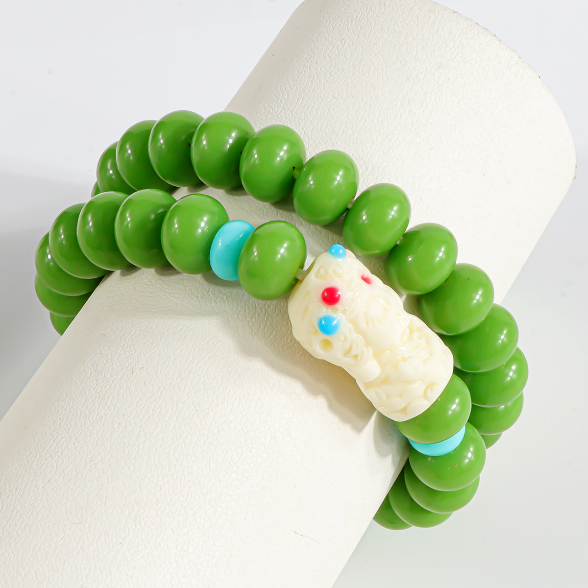 双圈绿菩提手串        无礼盒    P