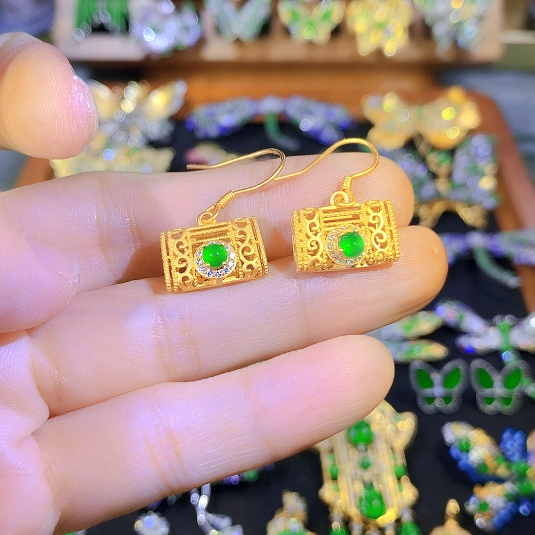 吊坠(不含链)银S925镶嵌翡翠