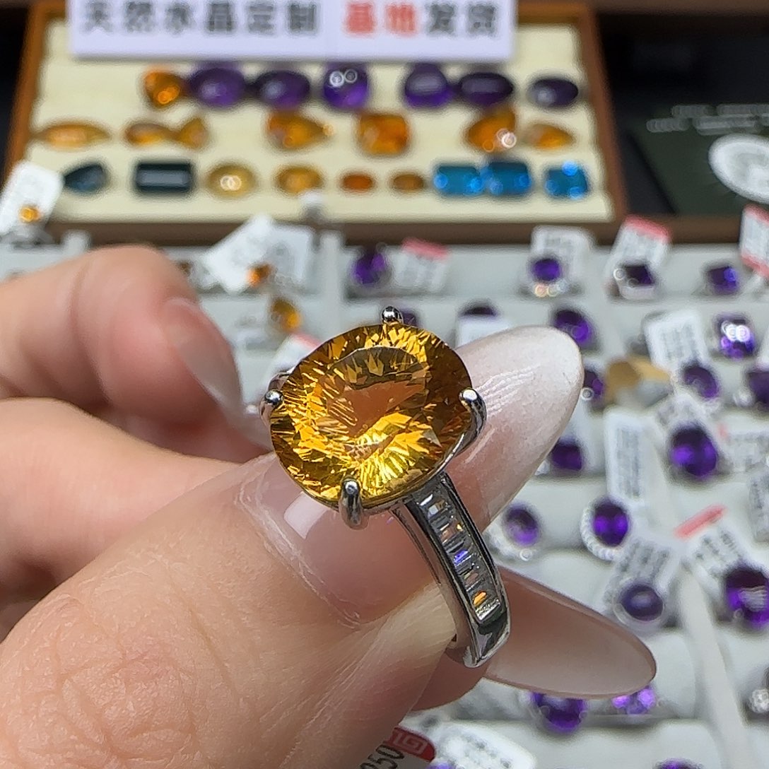 飞***吖水晶珠宝半成品银S925镶嵌G 3.8克拉