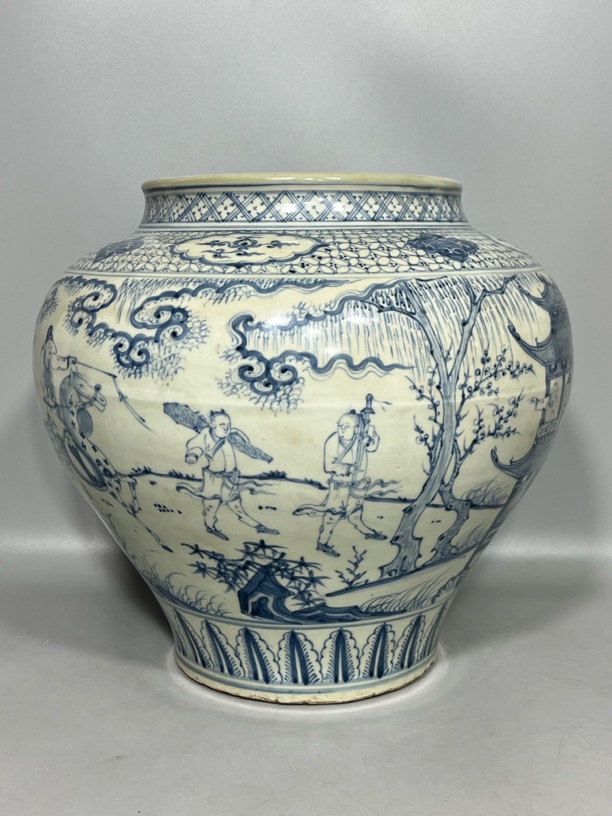 青花人物故事大罐