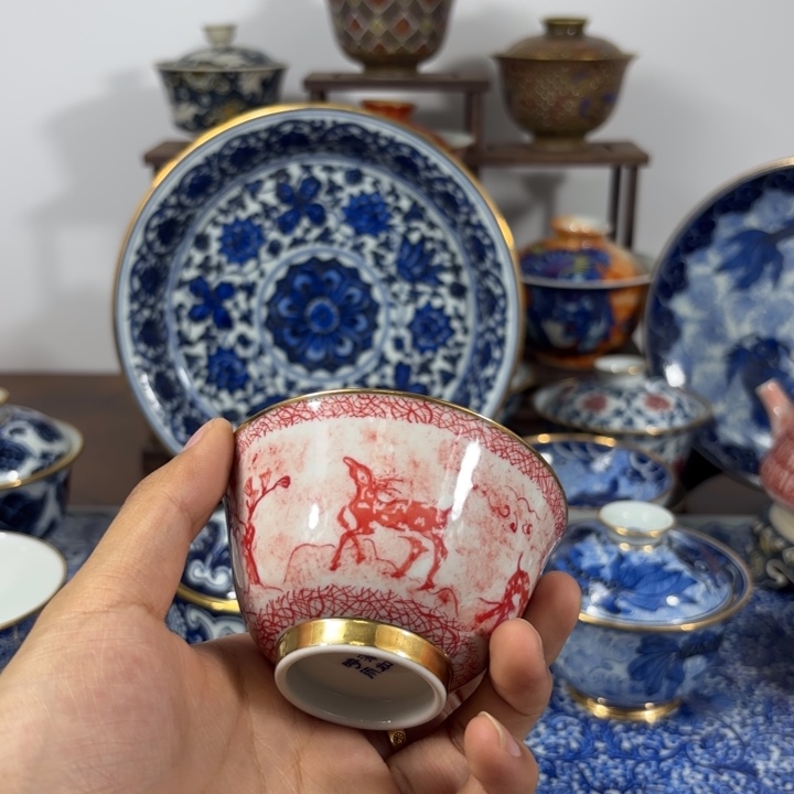 撩***官景德镇手工手绘陶瓷