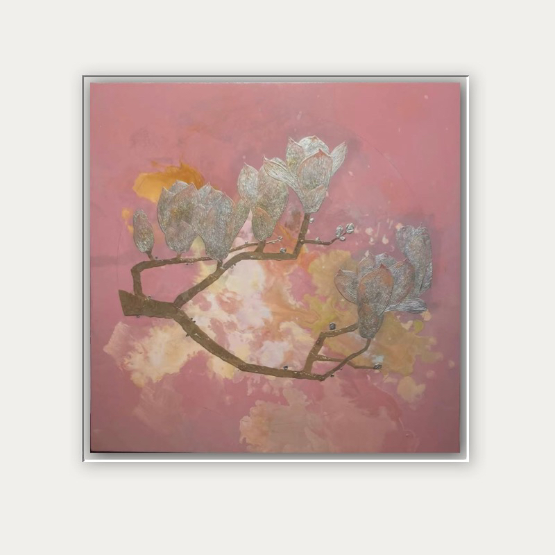 王舒老师漆画作品《玉兰》