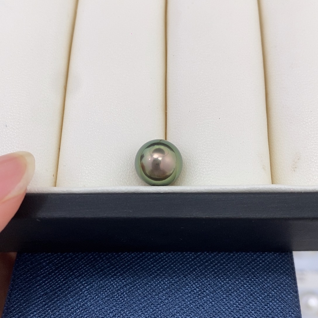 未镶嵌耳饰海水珍珠10mm孔雀绿