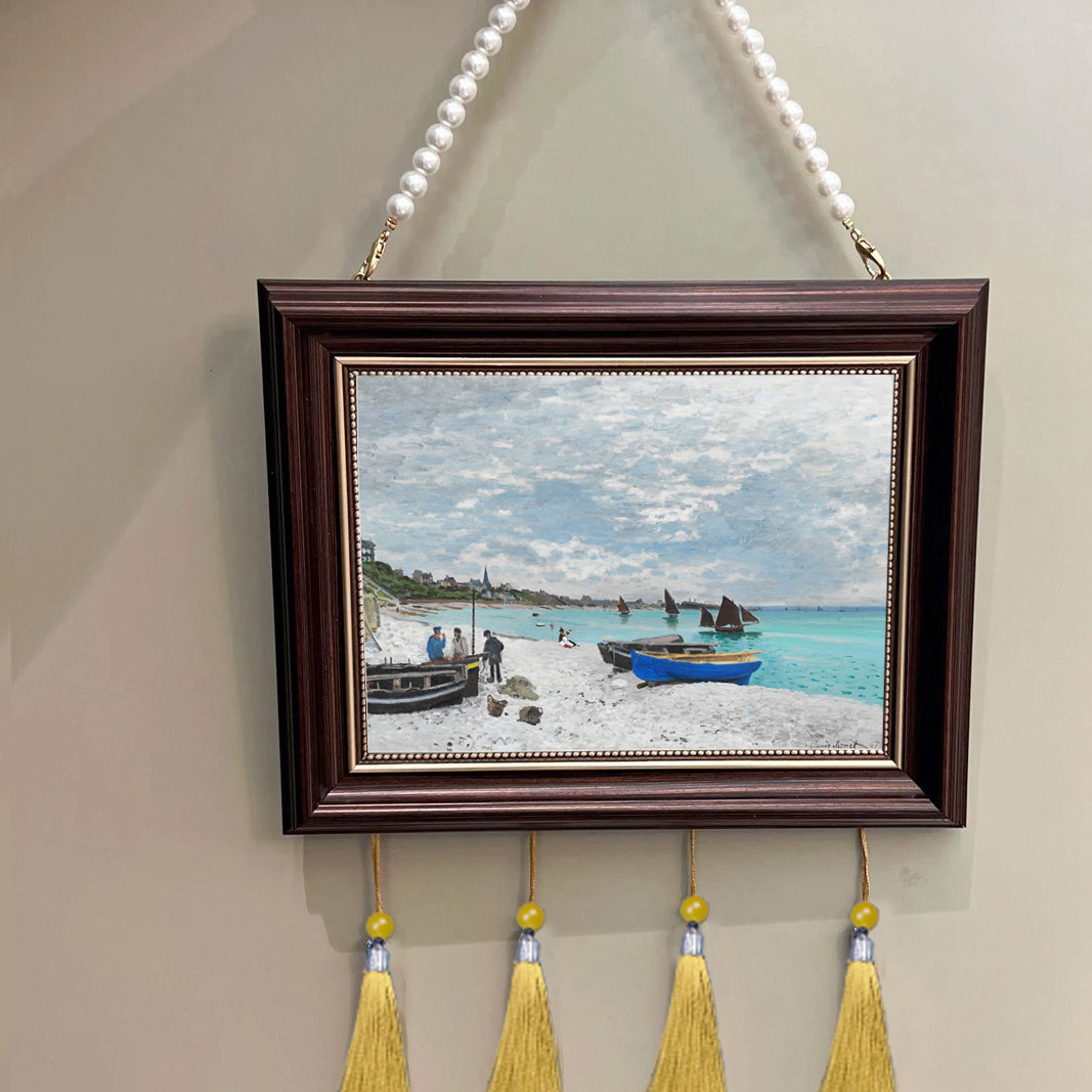 莫奈风格乡野田园风光装饰画可用于客厅卧室餐厅背景墙