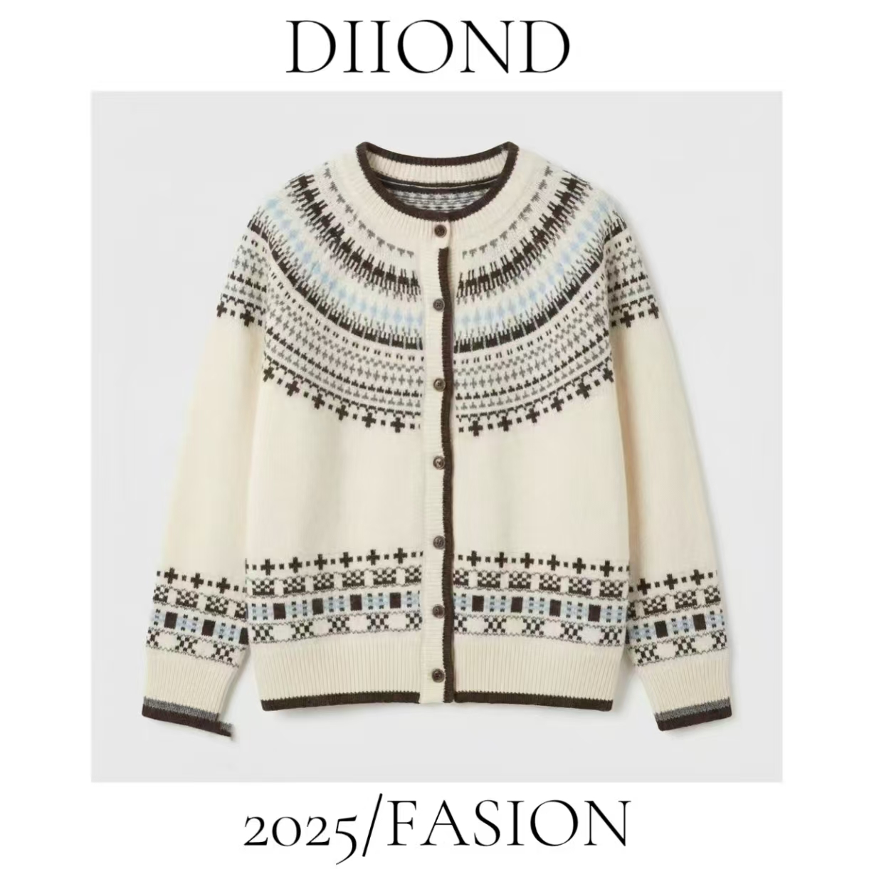 [ 蛋挞费尔岛 ]欧洲站高级定制加厚”暖软糯“复古提花针织开衫A686