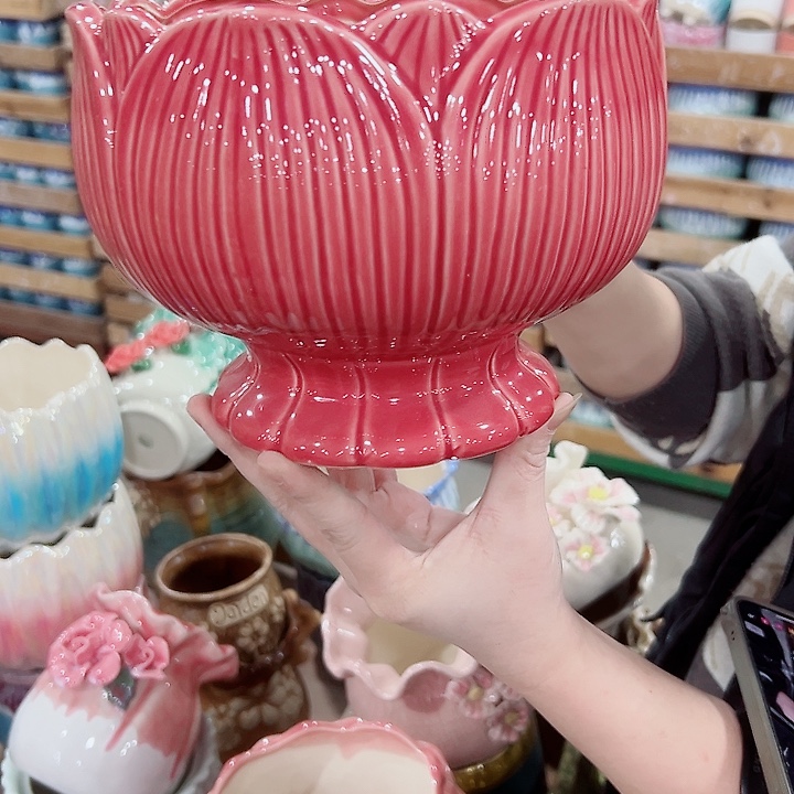 有孔.凑满10元发货多肉陶瓷花盆！