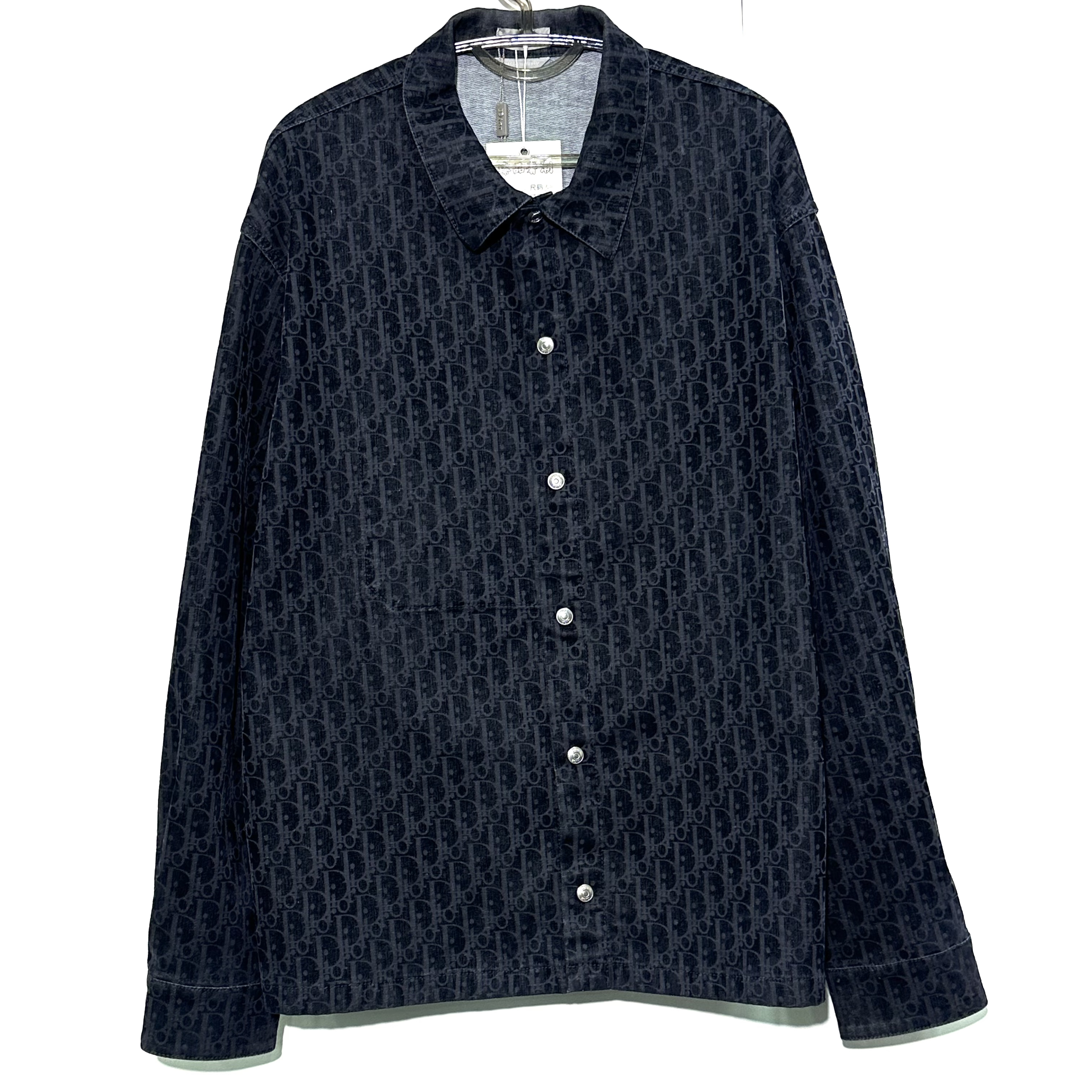 99新 DIOR/迪奥 54码 满印黑色植绒外套 0951