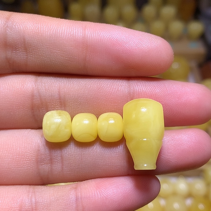裸石蜜蜡未镶嵌天然俄料黄白花蜜蜡套装8.5-11