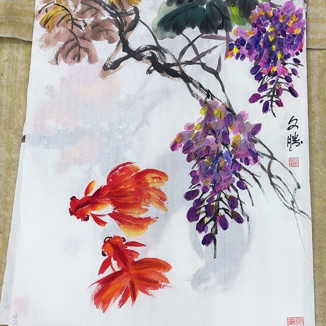 国画四次四开花鸟