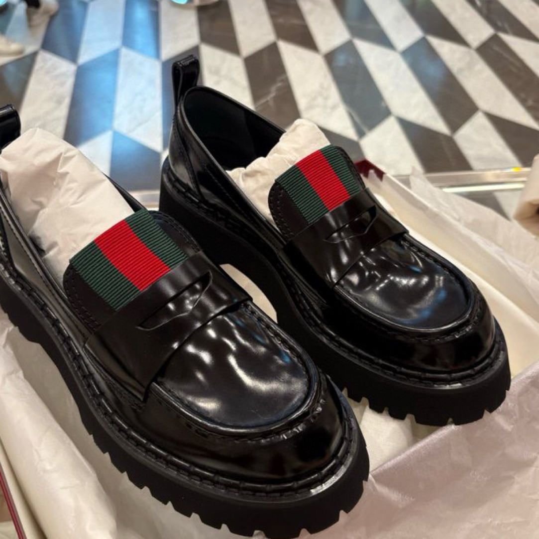 未使用 GUCCI/古驰 女款黑色经典乐福鞋