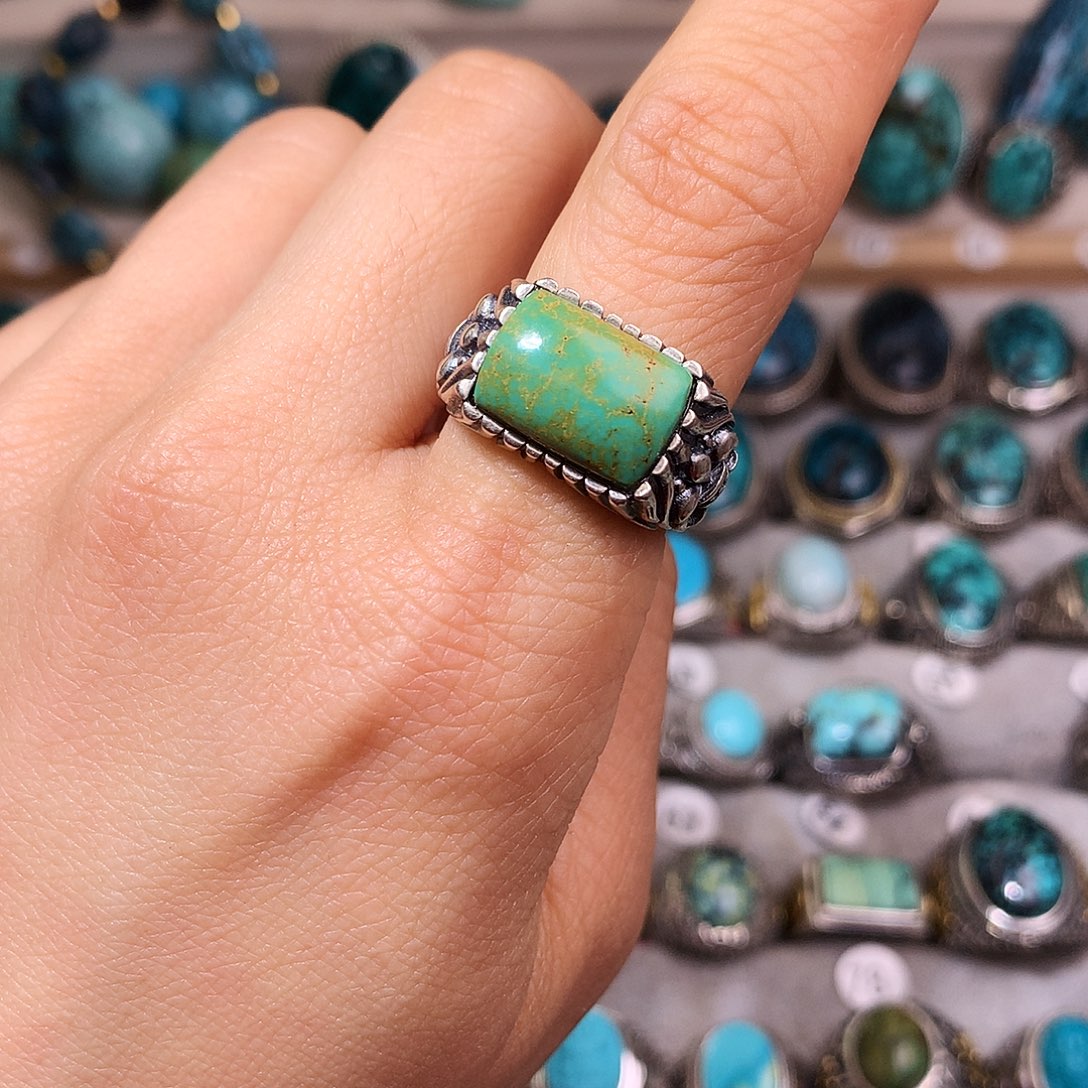 绿松石挂件银S925镶嵌