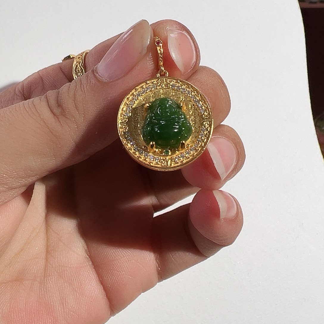 和田玉（糖玉）颈饰银S925镶嵌