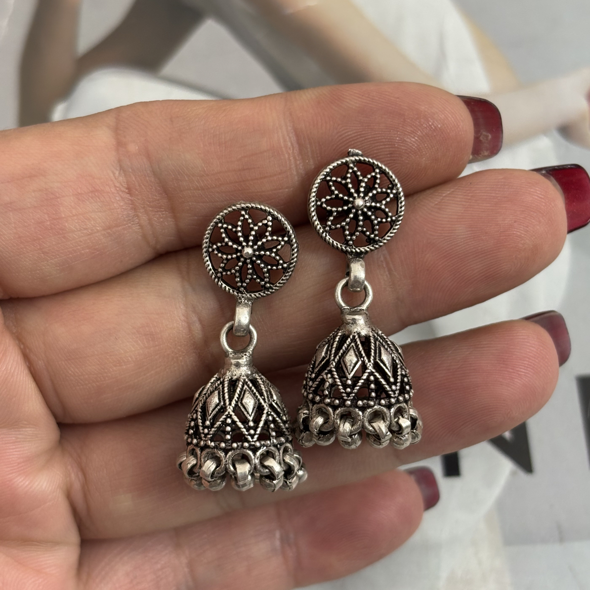 925银耳饰 【松秀饰品】925银耳坠 复古异域风 重工款 纯手工做旧