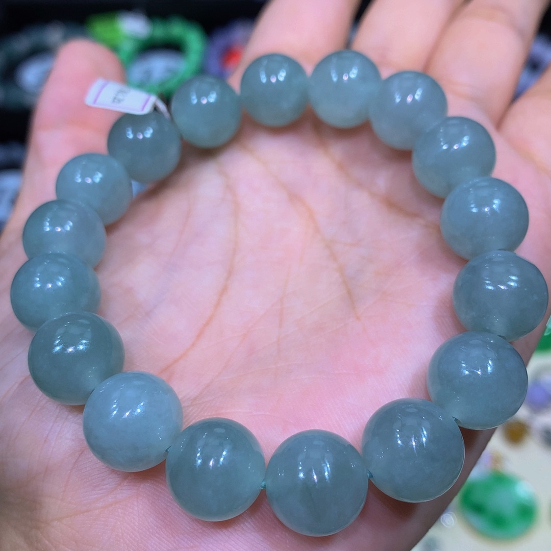 翡翠足银镶嵌手链翡翠