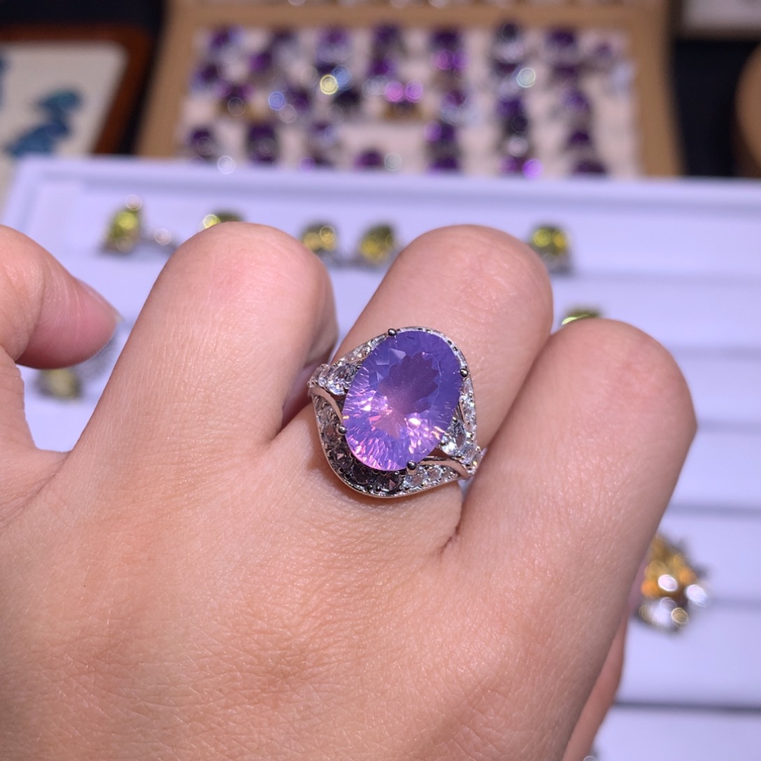 【闪购商品】水晶戒指银S925镶嵌?****?戒指