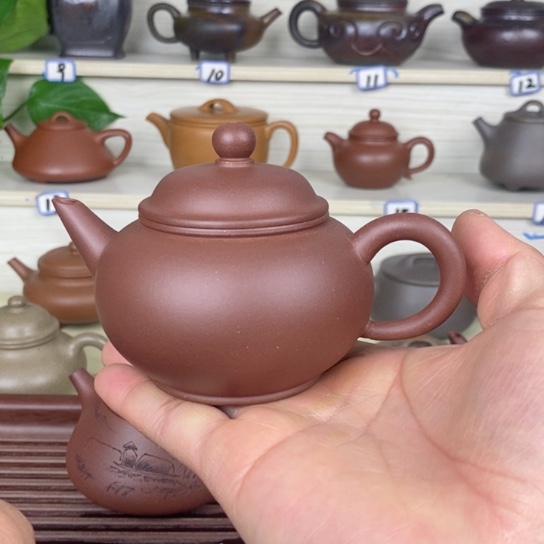 紫砂茶壶风釉羊角山紫泥160cc左右 半手工
