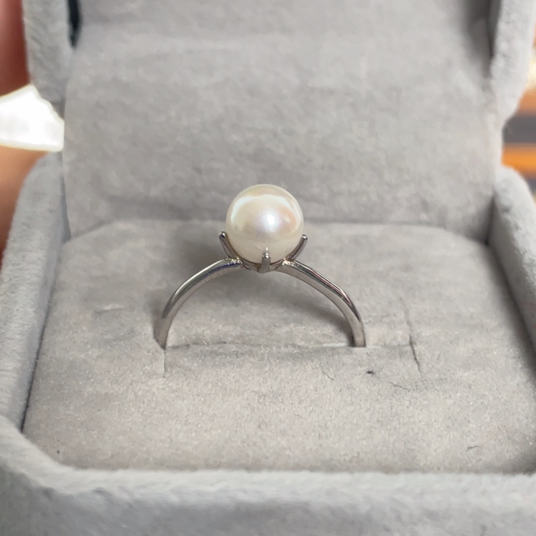 海水珍珠戒指银S925镶嵌