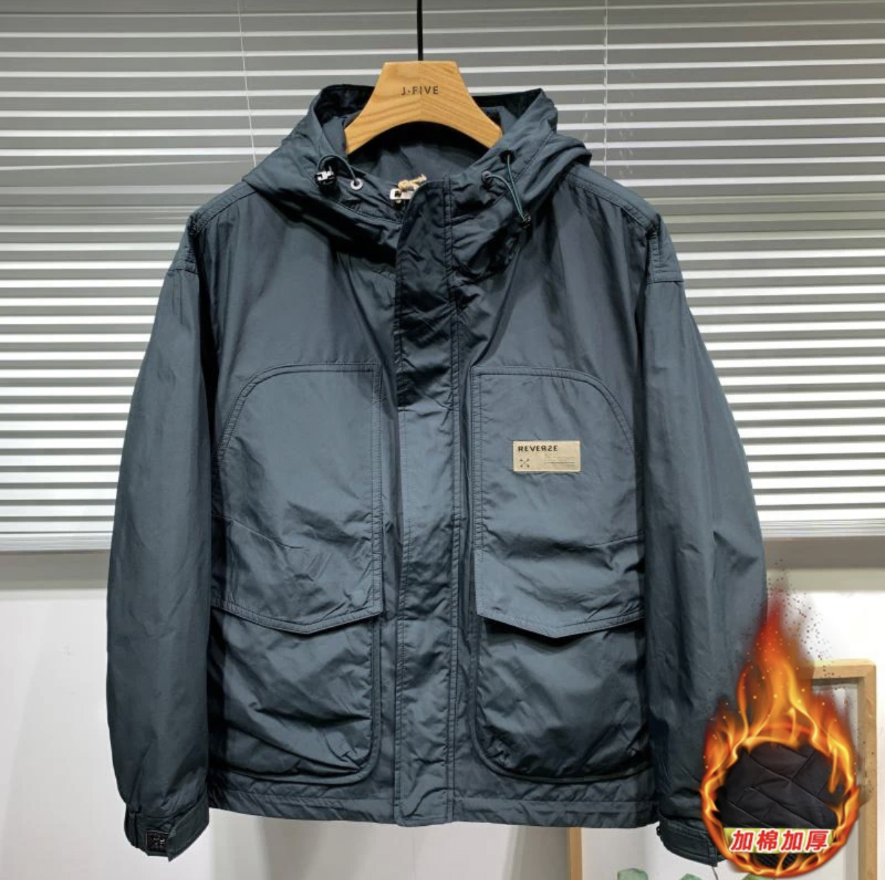 【工装夹棉】冬加棉加厚工装风格连帽男女同款加厚外套886