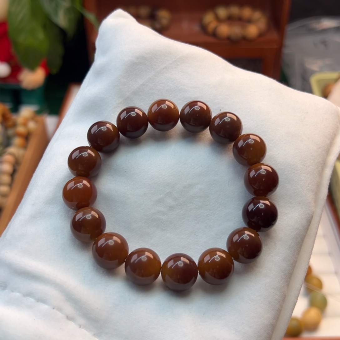 菩提根/象牙果手串卡14圆珠微瑕