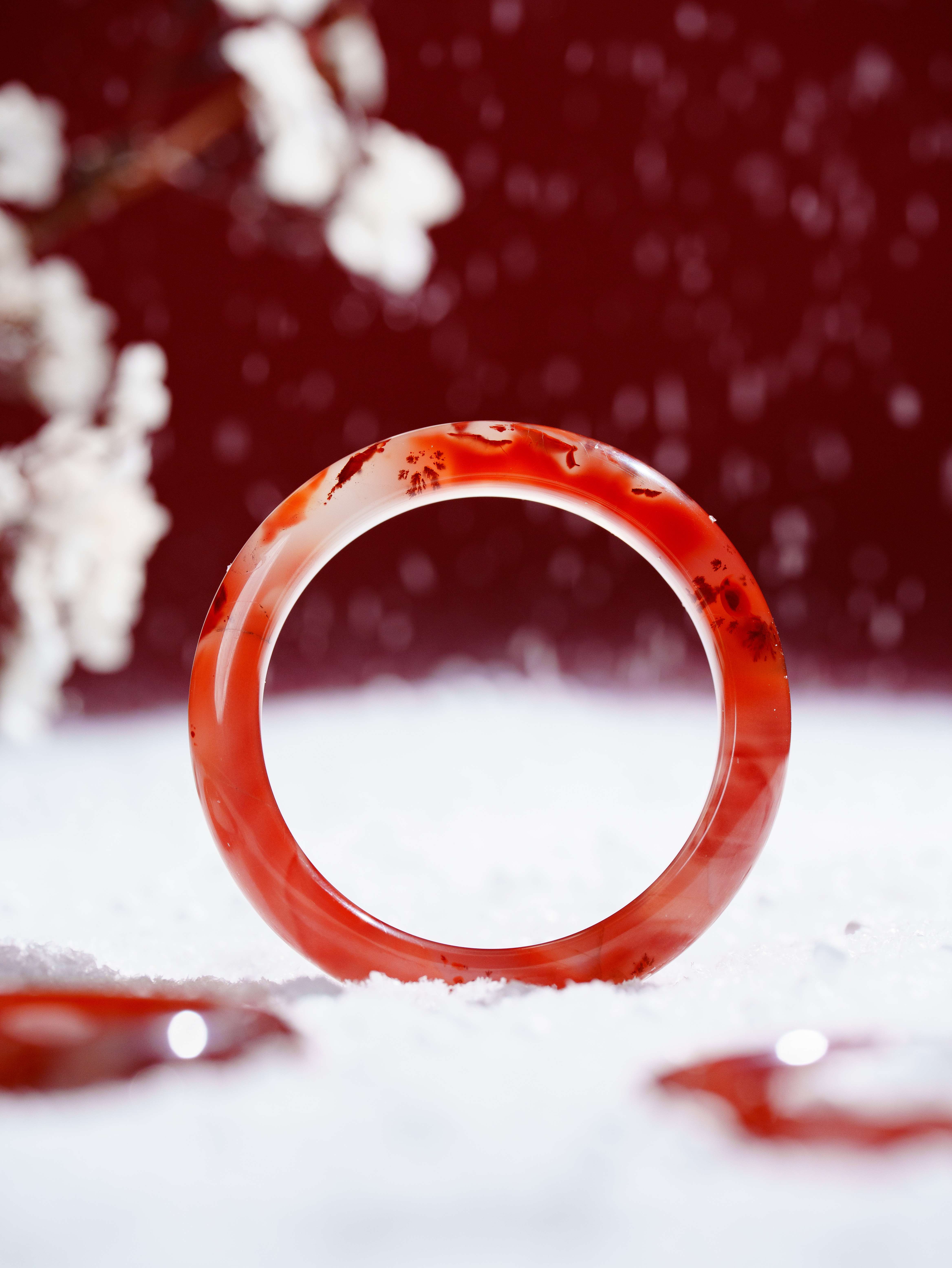 【典藏南红】 南红冰飘花手镯多样性发其一 D5067