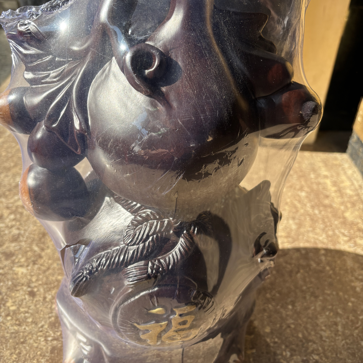 缅甸进口黑檀木葫～芦～摆件