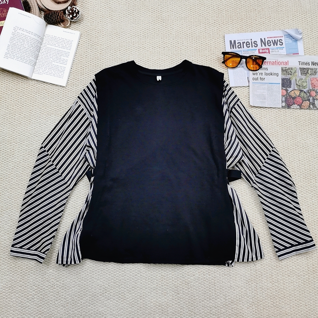 2025春季新款拼色打底长袖T恤卫衣1217