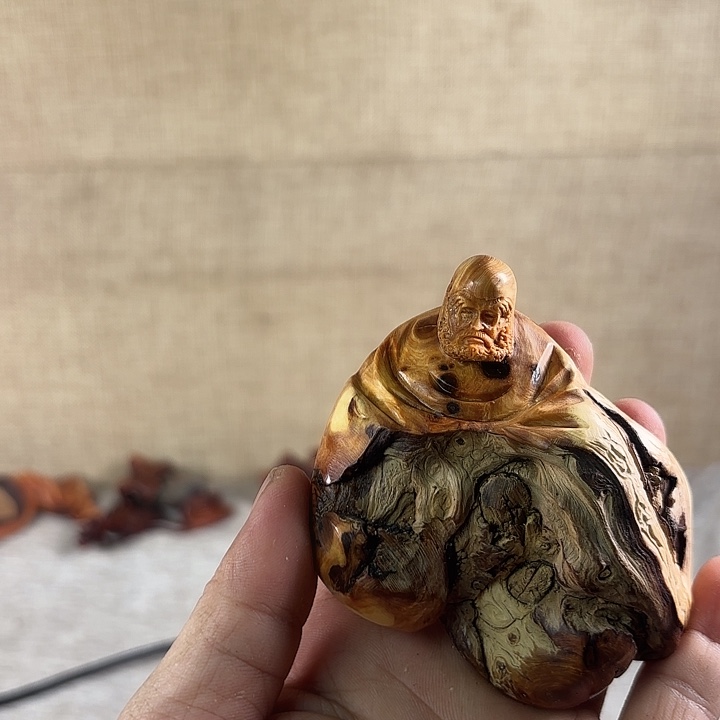 菠***萝崖柏崖柏雕刻达摩