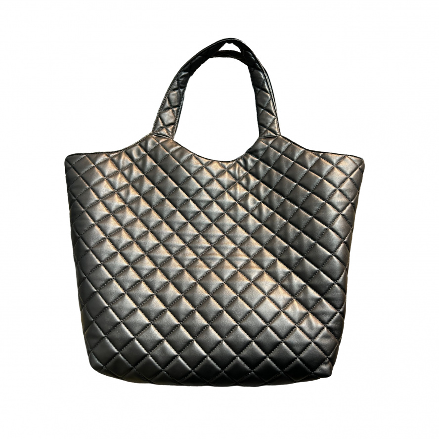 TOLEX2025新款手工时尚气质菱格大袋女包黑色35cm